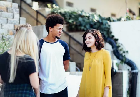 City rep promoting brand during a conversation outside