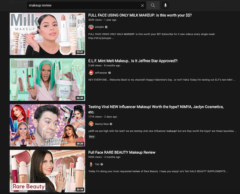 YouTube search