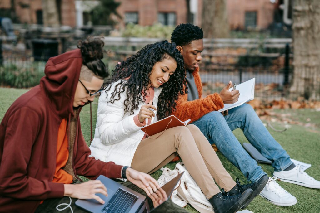 College students participating in a back-to-school ambassador program on campus